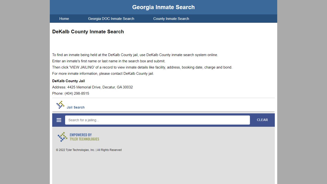 DeKalb County Inmate Search